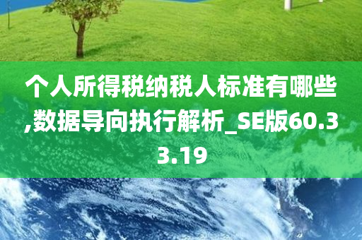 个人所得税纳税人标准有哪些,数据导向执行解析_SE版60.33.19