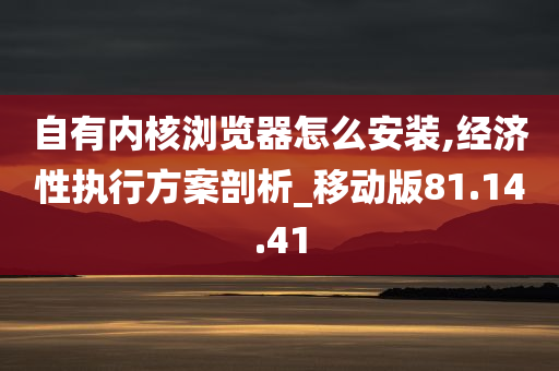 自有内核浏览器怎么安装,经济性执行方案剖析_移动版81.14.41