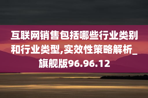 互联网销售包括哪些行业类别和行业类型,实效性策略解析_旗舰版96.96.12