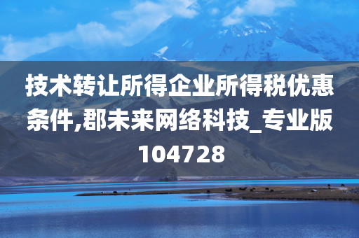 技术转让所得企业所得税优惠条件,郡未来网络科技_专业版104728