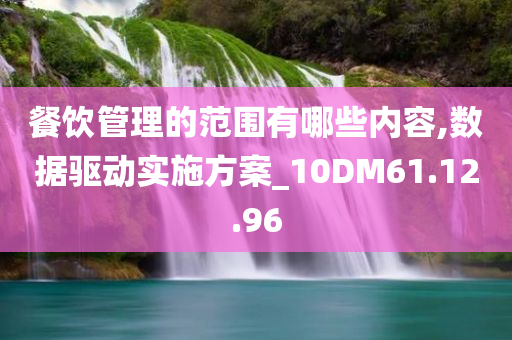 餐饮管理的范围有哪些内容,数据驱动实施方案_10DM61.12.96