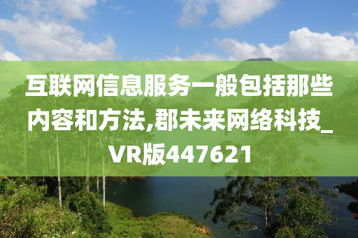 互联网信息服务一般包括那些内容和方法,郡未来网络科技_VR版447621