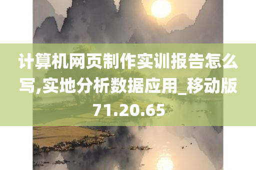 计算机网页制作实训报告怎么写,实地分析数据应用_移动版71.20.65