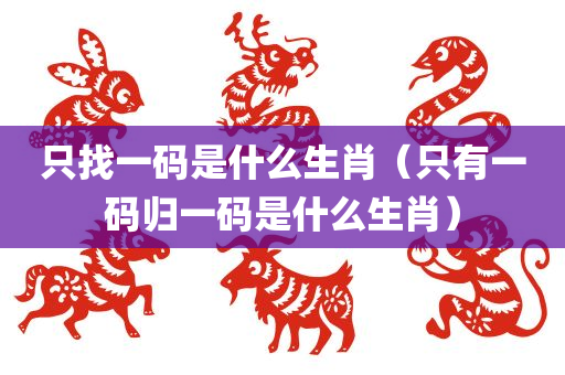 只找一码是什么生肖（只有一码归一码是什么生肖）