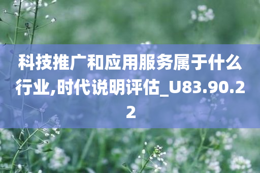 科技推广和应用服务属于什么行业,时代说明评估_U83.90.22