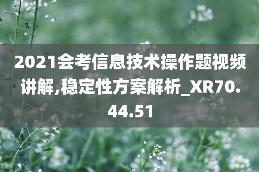 2021会考信息技术操作题视频讲解,稳定性方案解析_XR70.44.51