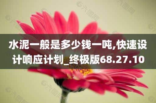 水泥一般是多少钱一吨,快速设计响应计划_终极版68.27.10