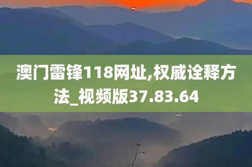 澳门雷锋118网址,权威诠释方法_视频版37.83.64