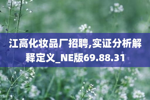 江高化妆品厂招聘,实证分析解释定义_NE版69.88.31