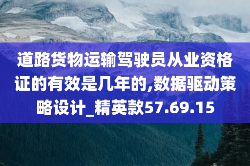 道路货物运输驾驶员从业资格证的有效是几年的,数据驱动策略设计_精英款57.69.15