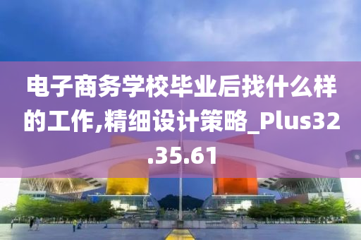 电子商务学校毕业后找什么样的工作,精细设计策略_Plus32.35.61