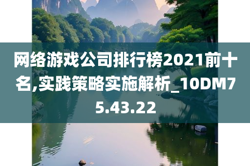 网络游戏公司排行榜2021前十名,实践策略实施解析_10DM75.43.22