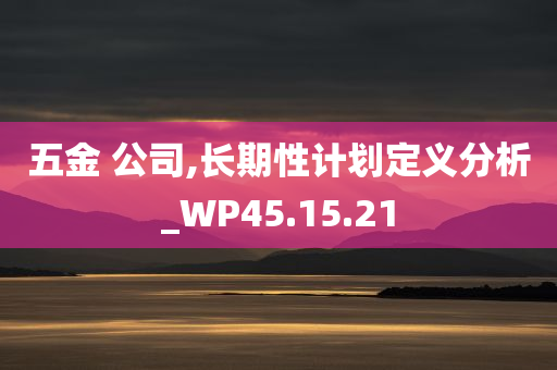 五金 公司,长期性计划定义分析_WP45.15.21