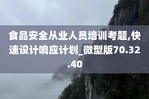 食品安全从业人员培训考题,快速设计响应计划_微型版70.32.40