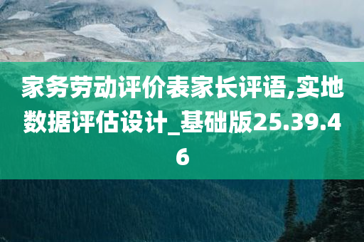 家务劳动评价表家长评语,实地数据评估设计_基础版25.39.46