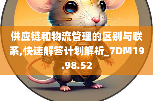 供应链和物流管理的区别与联系,快速解答计划解析_7DM19.98.52