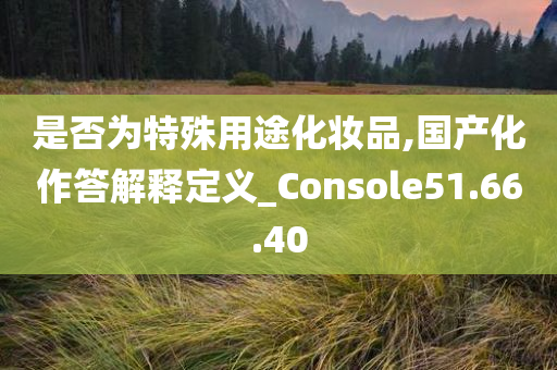 是否为特殊用途化妆品,国产化作答解释定义_Console51.66.40