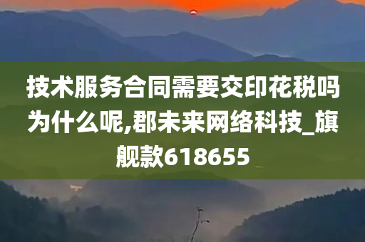 技术服务合同需要交印花税吗为什么呢,郡未来网络科技_旗舰款618655