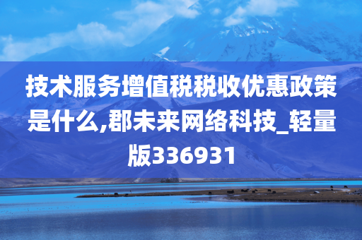 技术服务增值税税收优惠政策是什么,郡未来网络科技_轻量版336931