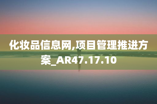 化妆品信息网,项目管理推进方案_AR47.17.10