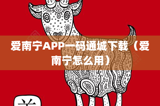 爱南宁APP一码通城下载（爱南宁怎么用）