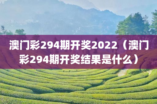 澳门彩294期开奖2022（澳门彩294期开奖结果是什么）