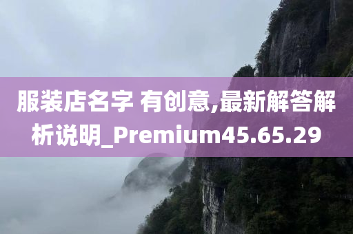 服装店名字 有创意,最新解答解析说明_Premium45.65.29