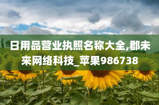 日用品营业执照名称大全,郡未来网络科技_苹果986738