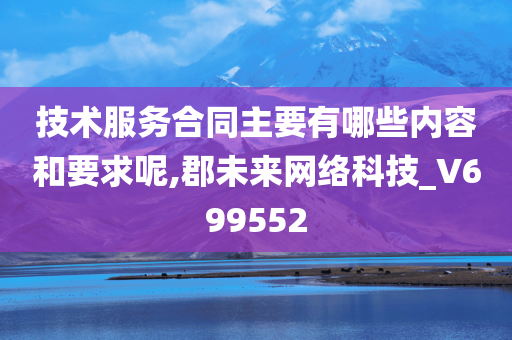 技术服务合同主要有哪些内容和要求呢,郡未来网络科技_V699552