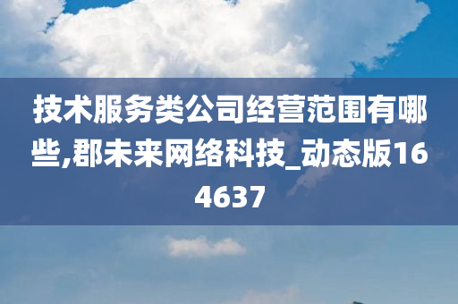 技术服务类公司经营范围有哪些,郡未来网络科技_动态版164637