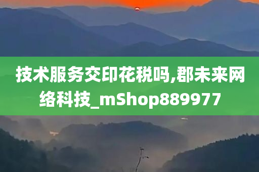 技术服务交印花税吗,郡未来网络科技_mShop889977