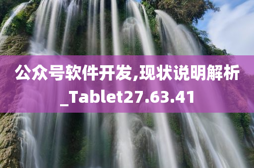 公众号软件开发,现状说明解析_Tablet27.63.41