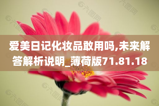 爱美日记化妆品敢用吗,未来解答解析说明_薄荷版71.81.18