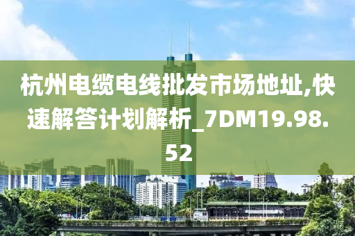 杭州电缆电线批发市场地址,快速解答计划解析_7DM19.98.52