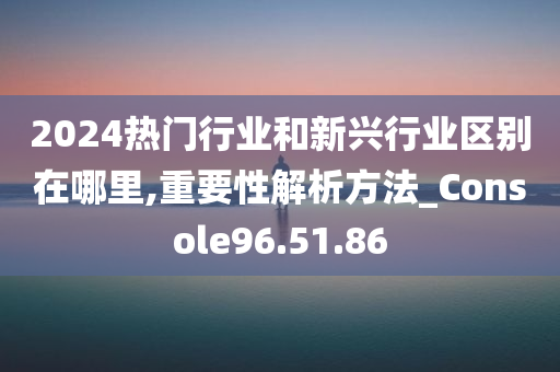 2024热门行业和新兴行业区别在哪里,重要性解析方法_Console96.51.86