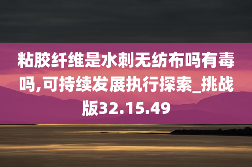 粘胶纤维是水刺无纺布吗有毒吗,可持续发展执行探索_挑战版32.15.49