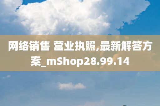 网络销售 营业执照,最新解答方案_mShop28.99.14