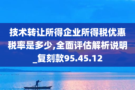 技术转让所得企业所得税优惠税率是多少,全面评估解析说明_复刻款95.45.12