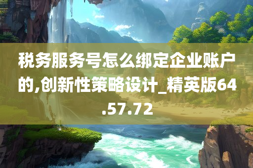 税务服务号怎么绑定企业账户的,创新性策略设计_精英版64.57.72