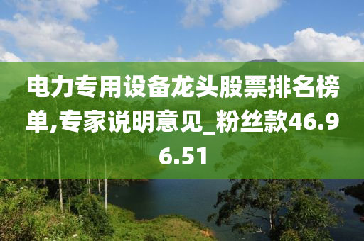 电力专用设备龙头股票排名榜单,专家说明意见_粉丝款46.96.51