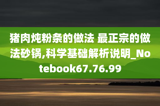 猪肉炖粉条的做法 最正宗的做法砂锅,科学基础解析说明_Notebook67.76.99