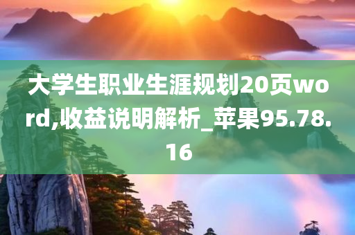 大学生职业生涯规划20页word,收益说明解析_苹果95.78.16