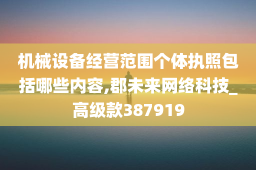 机械设备经营范围个体执照包括哪些内容,郡未来网络科技_高级款387919