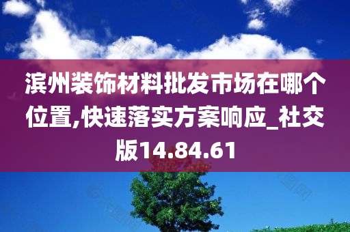 滨州装饰材料批发市场在哪个位置,快速落实方案响应_社交版14.84.61