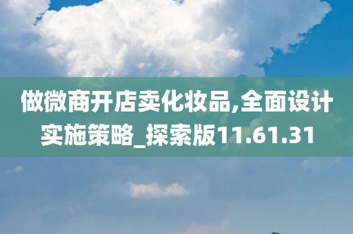 做微商开店卖化妆品,全面设计实施策略_探索版11.61.31