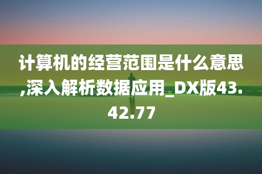 计算机的经营范围是什么意思,深入解析数据应用_DX版43.42.77