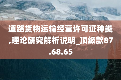 道路货物运输经营许可证种类,理论研究解析说明_顶级款87.68.65