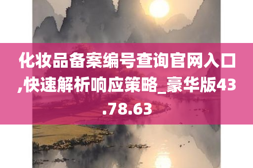 化妆品备案编号查询官网入口,快速解析响应策略_豪华版43.78.63