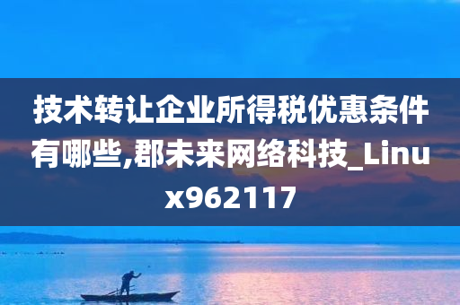 技术转让企业所得税优惠条件有哪些,郡未来网络科技_Linux962117