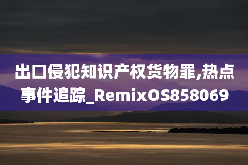 出口侵犯知识产权货物罪,热点事件追踪_RemixOS858069